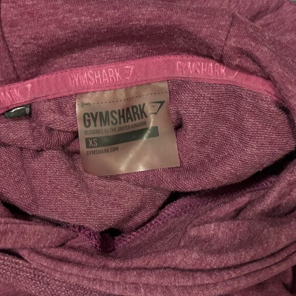Gymshark Cross Back Hooded Cropped Sweatshirt Size XS Deep Plum - Picture 7 of 7